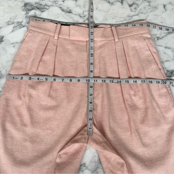 Banana Republic Linen Cotton Blend Bermuda Trouser Shorts 9” Pleated Peach - Picture 11 of 11